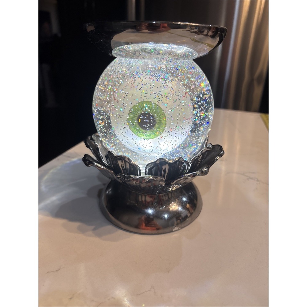 Bath & Body Works Eyeball Water Globe 3 Wick Candle Holder Pedestal Halloween